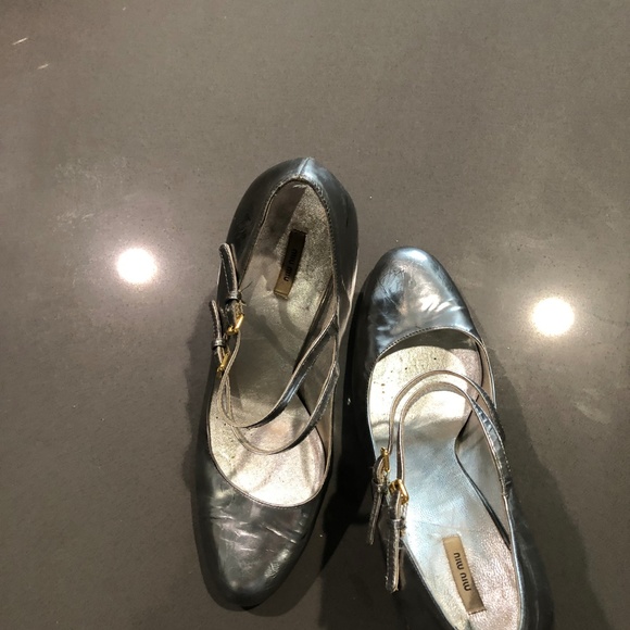 Miu Miu Silver double mary jane heel - Picture 6 of 6